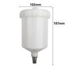 Plastic Cup-Pot White 18.7x10.2cm Jet Connector for Sata Sprayer