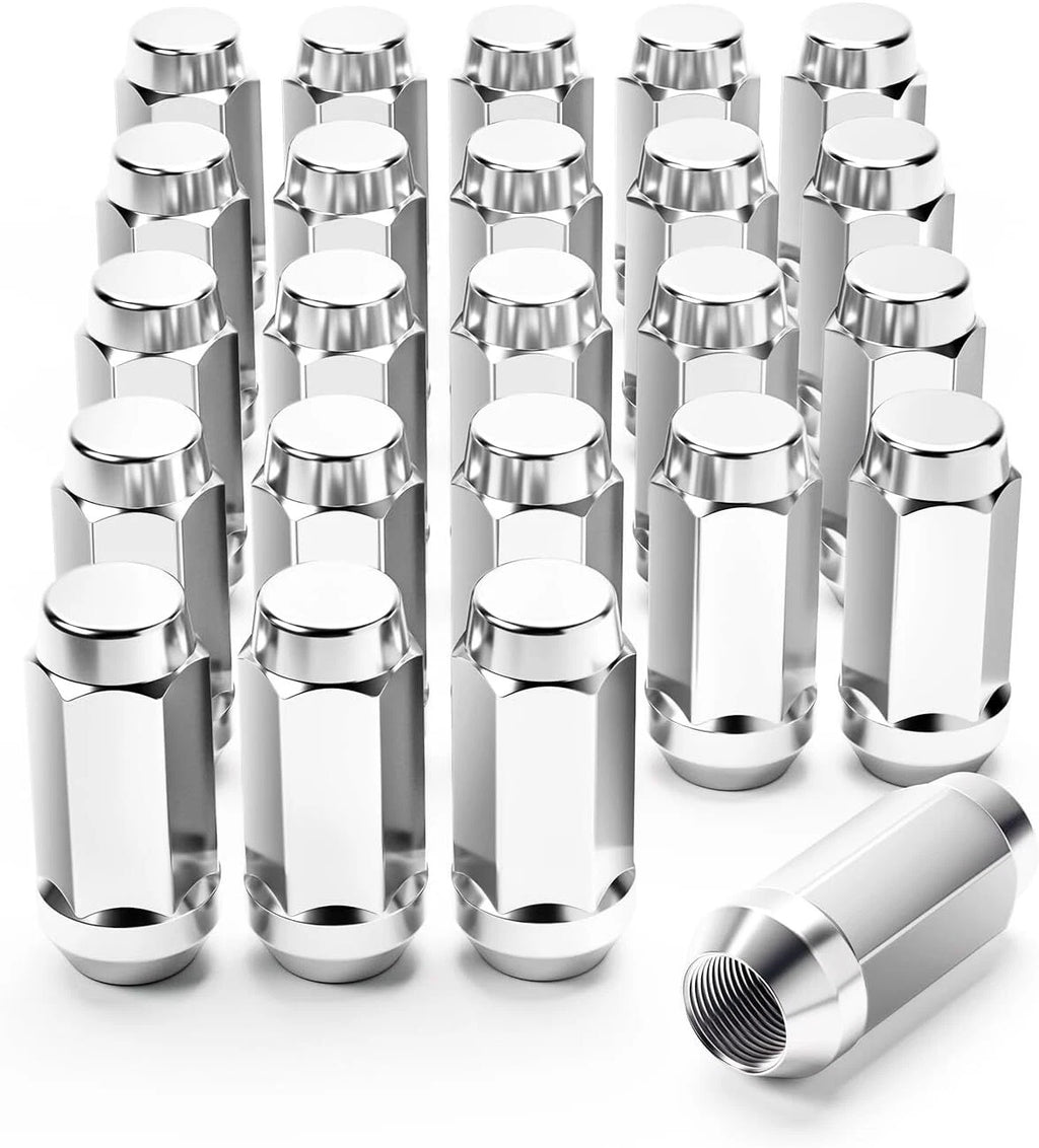 Chrome Lug Nuts M14x1.5 for Chevy Silverado Tahoe Ford (2014-2025)