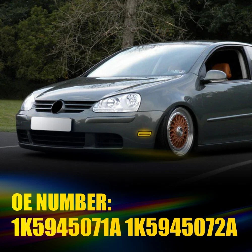 2X Smoke Lens Front Side Marker Lights for VW Golf GTI/Jetta (2006–2009)