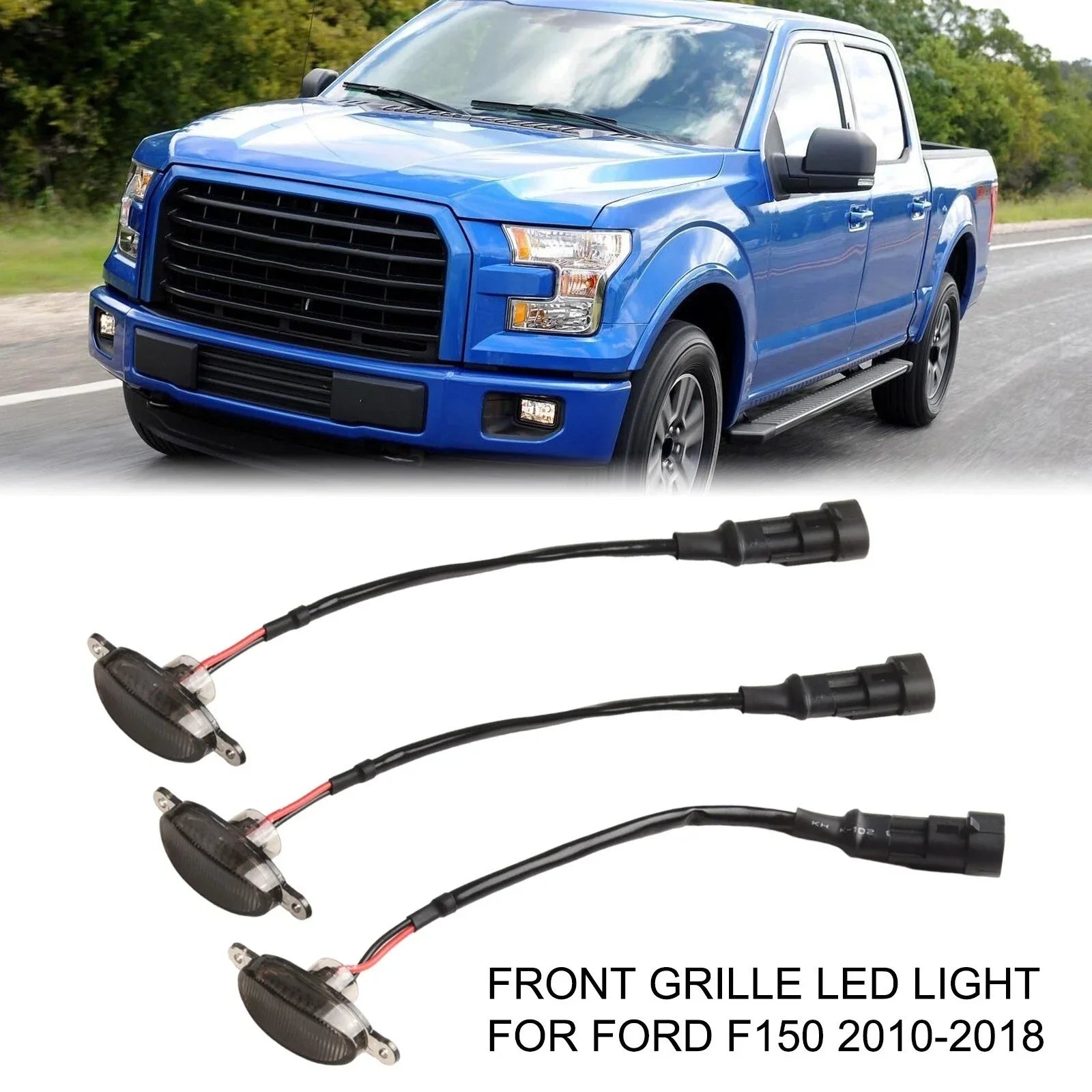 Grille Light Blue LED Smoke Lens for Ford F-150 Raptor