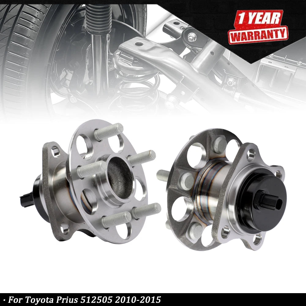 Pair Rear Wheel Bearings and Hubs for Toyota Prius (2010–2015)