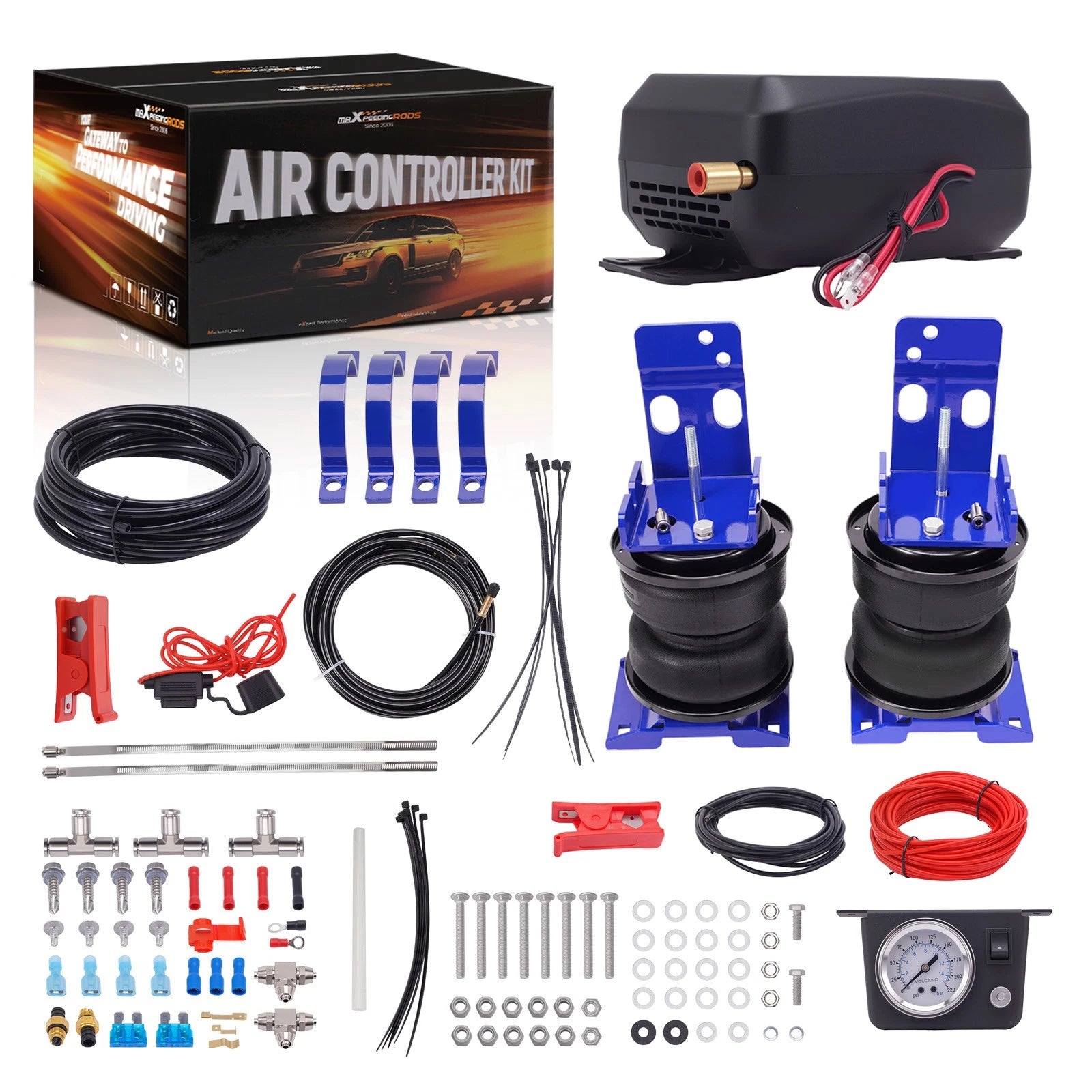 Air Spring Kit with Compressor for Ford E-450 Motorhome (1996–2008)