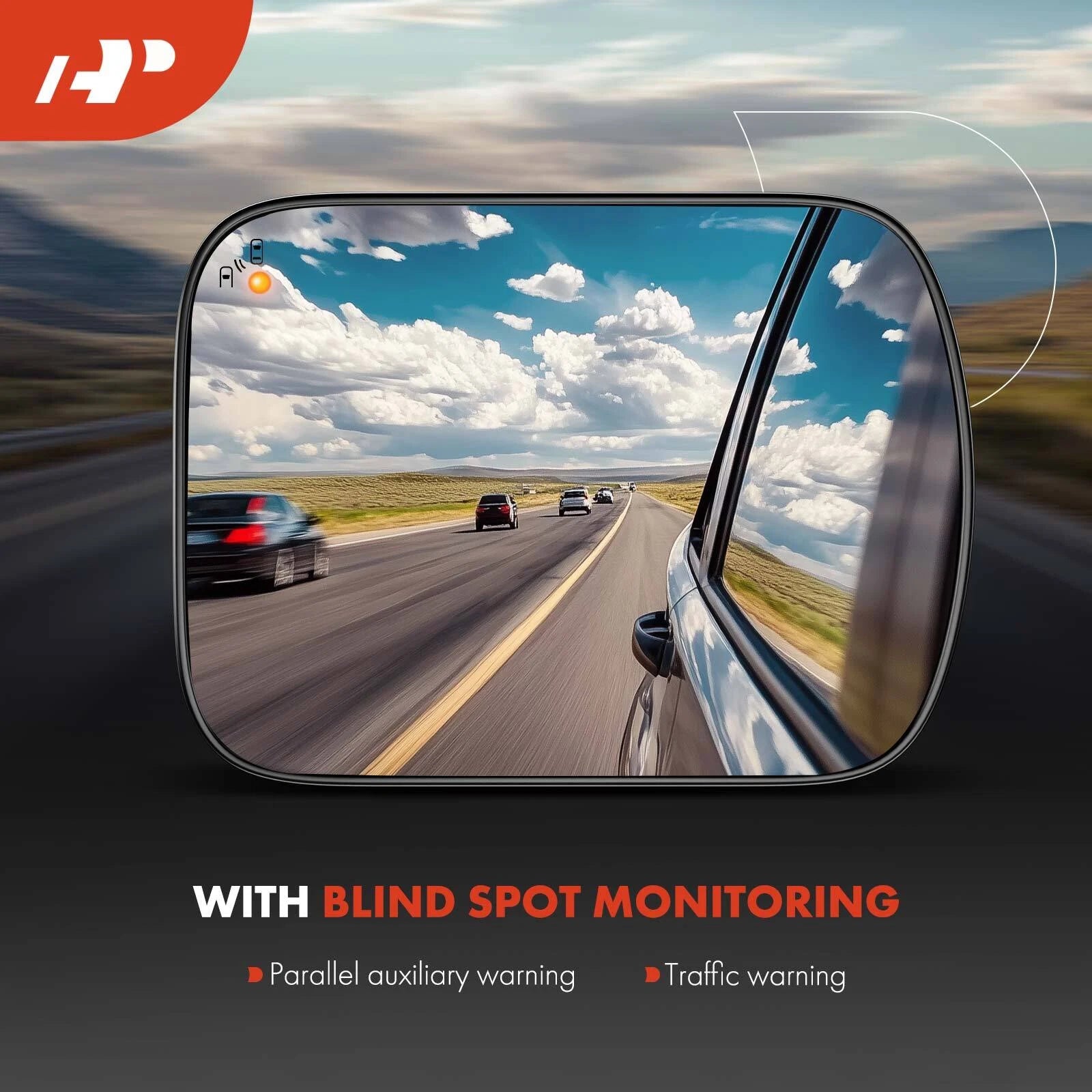 Pair Manual Mirror Glass with Blind Spot for Ford Escape (2017–2019)