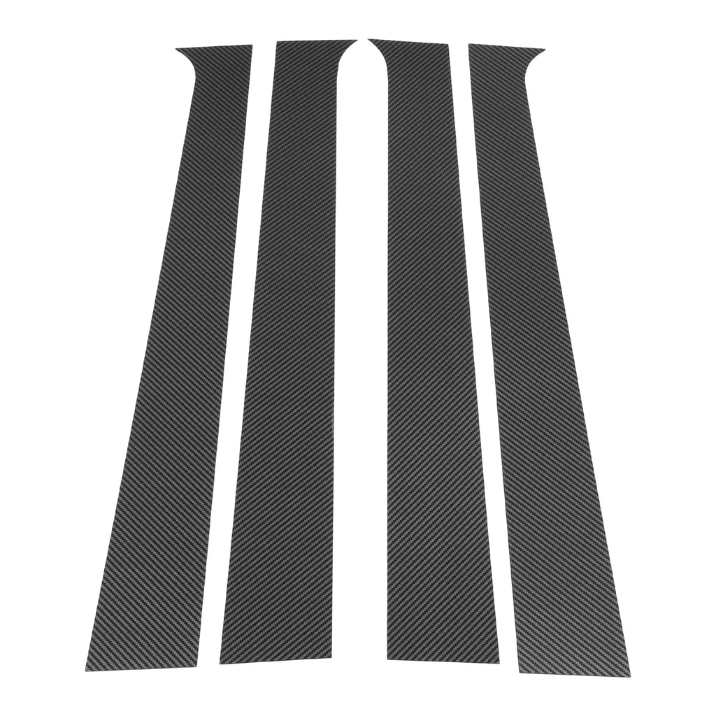Set of 4 Pillar Window Trim for Dodge Ram (2004–2008) Carbon Fiber Black