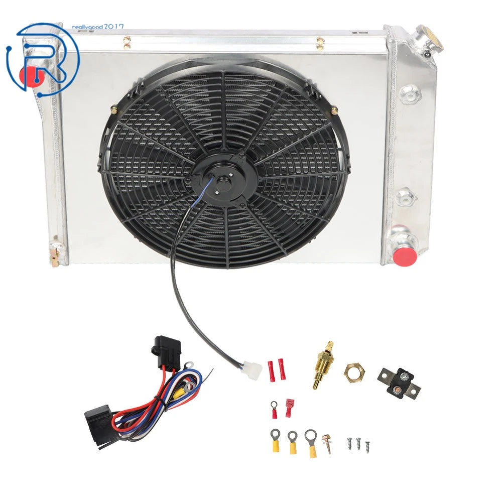 3 Row Aluminum Radiator Shroud Fan for Chevy Nova/El Camino (1968–1987)