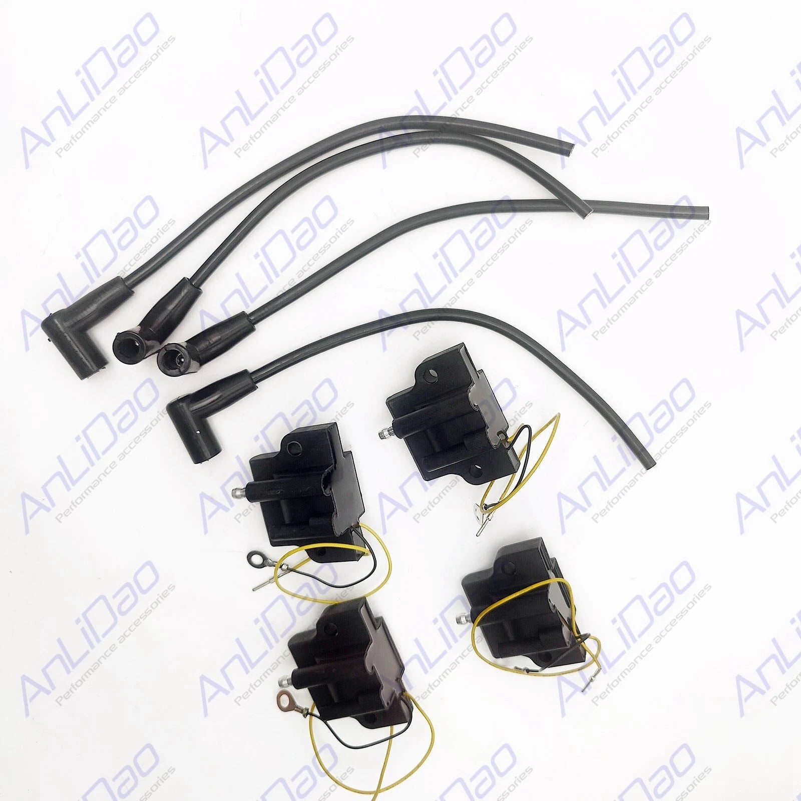 Set of 4 Ignition Coils for Johnson Evinrude Outboard (18-5176, 0582106, 0582366, 0581998)