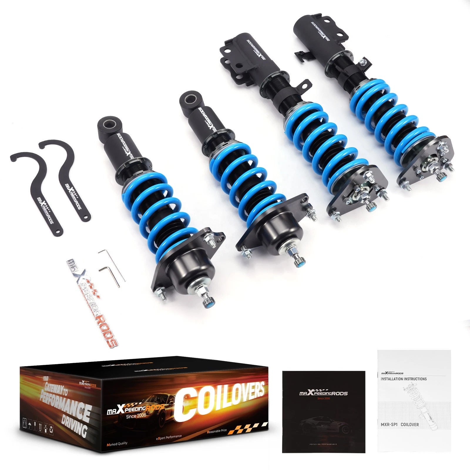 2X Adjustable Coilovers Shocks for Pontiac Vibe FWD (2003–2008)