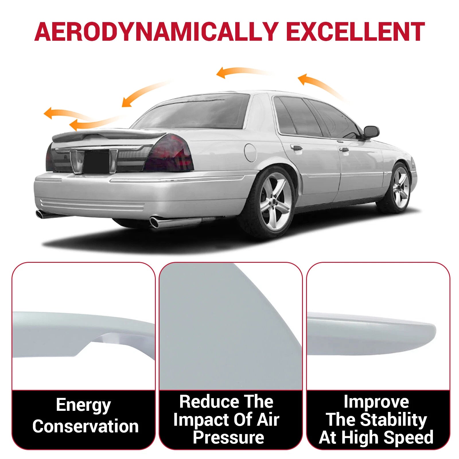 Rear Spoiler Wing for Ford Crown Victoria (1998-2008)