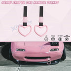 Pink Heart Hand Ring Straps Loop Circle Decoration for Car (2-Pack)