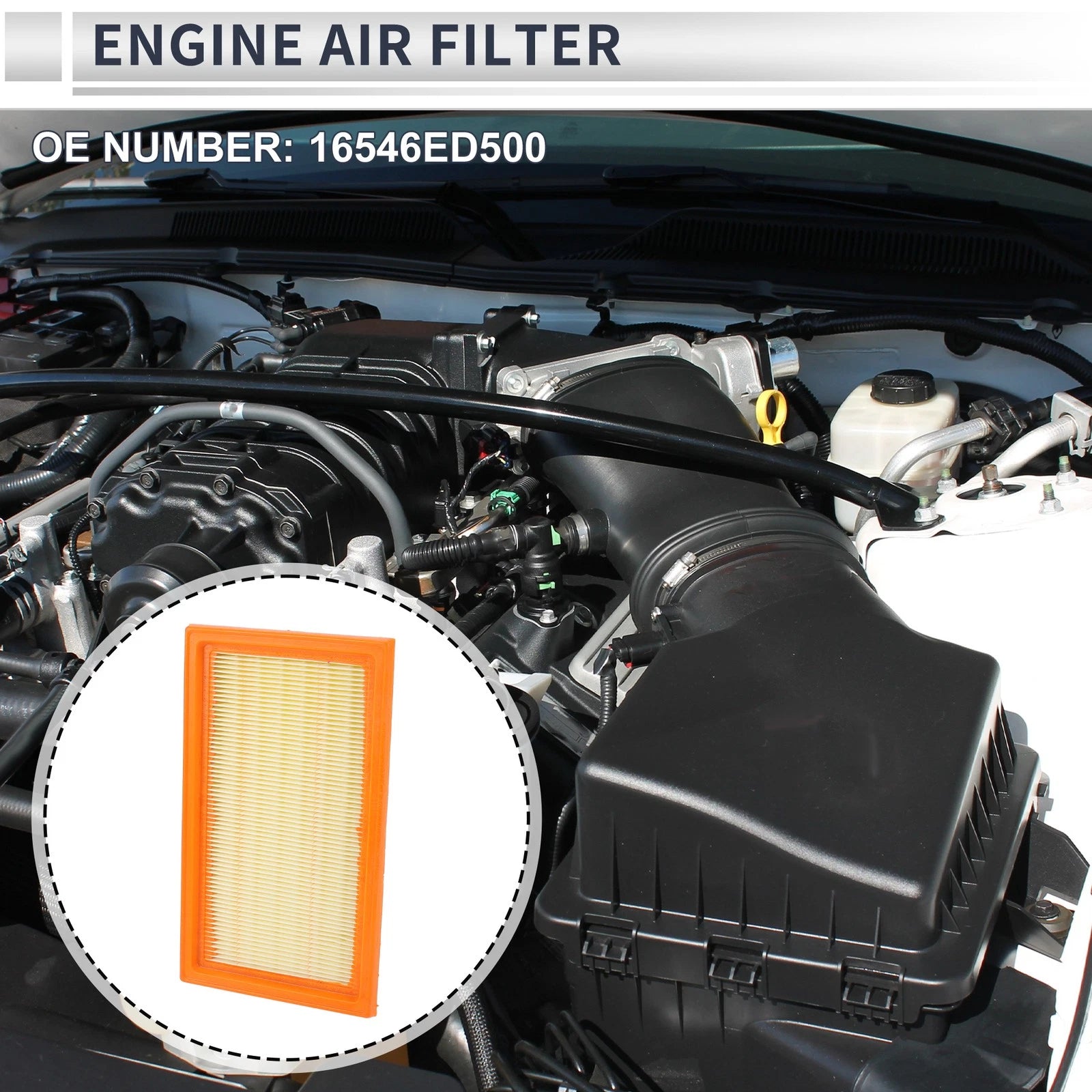 Car Engine Air Filter No. 16546ED500 for Nissan Cube L4 1.8L (2009–2014)