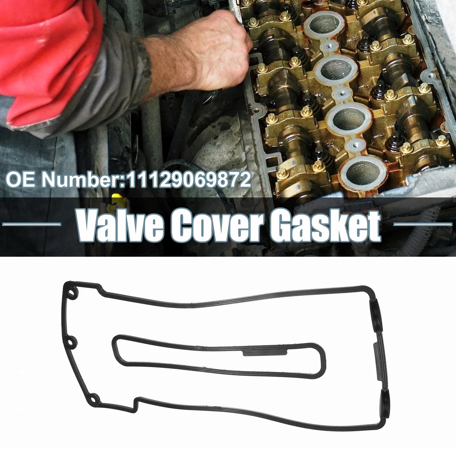Set of 2 Valve Cover Gasket for BMW 740iL (1996–1998) 11129069872