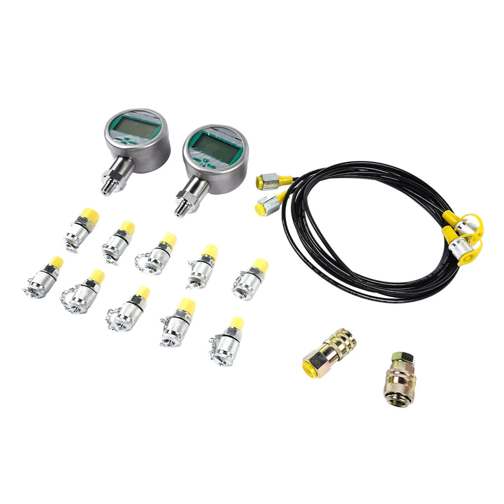 2X Hydraulic Pressure Gauge Kit for Excavator (Compatible Models)