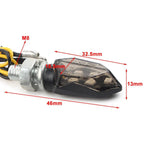 4 x Mini 12V LED Turn Signal Lights for Motorcycle - Amber