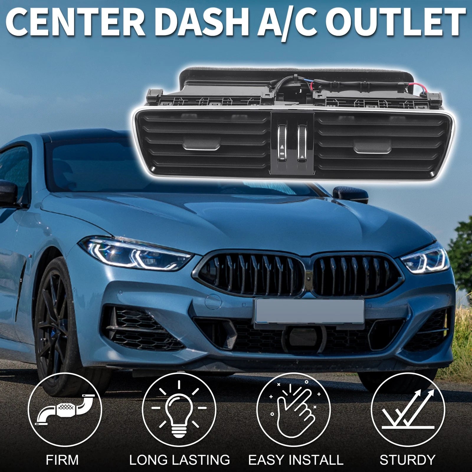 Center Dash A/C Outlet for Volkswagen Passat (2012–2019) 3AD819728A Black