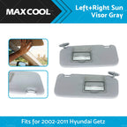 Set of 2 Sun Visors for Hyundai Getz (2002–2012) Grey