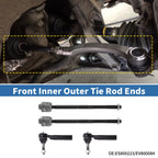 Set of 4 Front Inner Outer Tie Rod End Links for GMC Sierra 1500 (2007–2013) No. ES800223