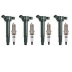Set of 4 Ignition Coils + 4 Spark Plugs for Toyota Camry RAV4 (2010–2017)