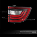 Chrome Red LED Tail Light Assembly for Dodge Durango (2014–2022)