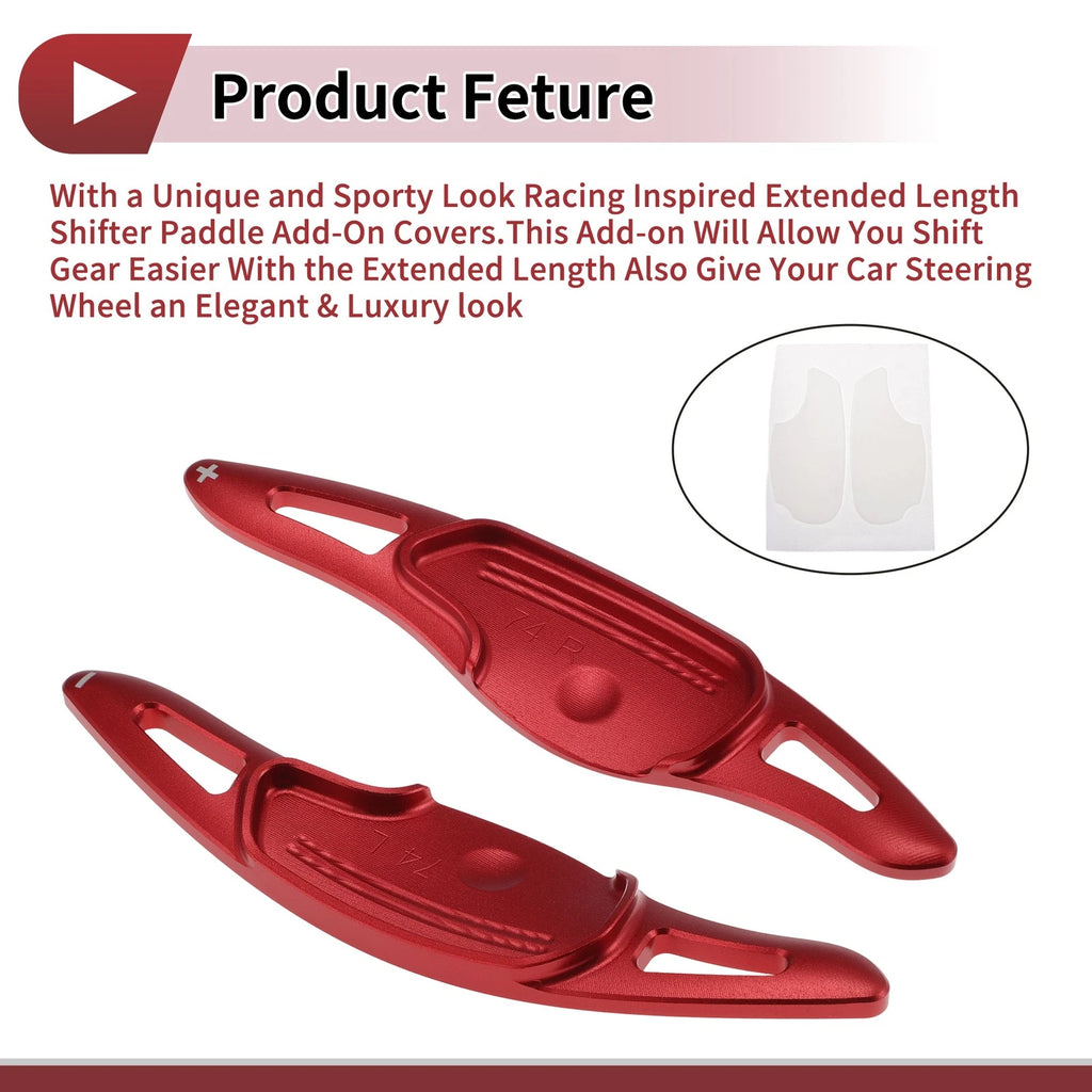 Red Aluminum Alloy Steering Wheel Shift Paddles for Hyundai Sonata (2015–2020)