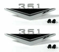 Fender Emblems Chrome Pair with Clips for 1964–1966 Ford Mustang V8