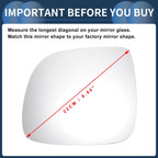 Left Side Heated White Mirror Glass for Volkswagen Touareg (2007–2010)