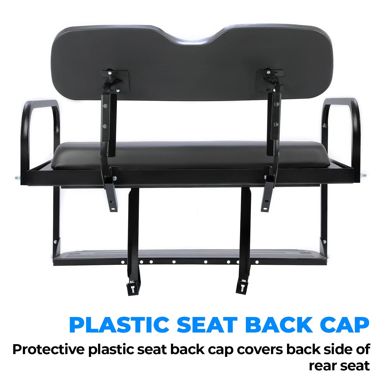 Rear Back Seat Kit for Yamaha G14 G16 G19 G22 Golf Cart (Flip Folding, Black)