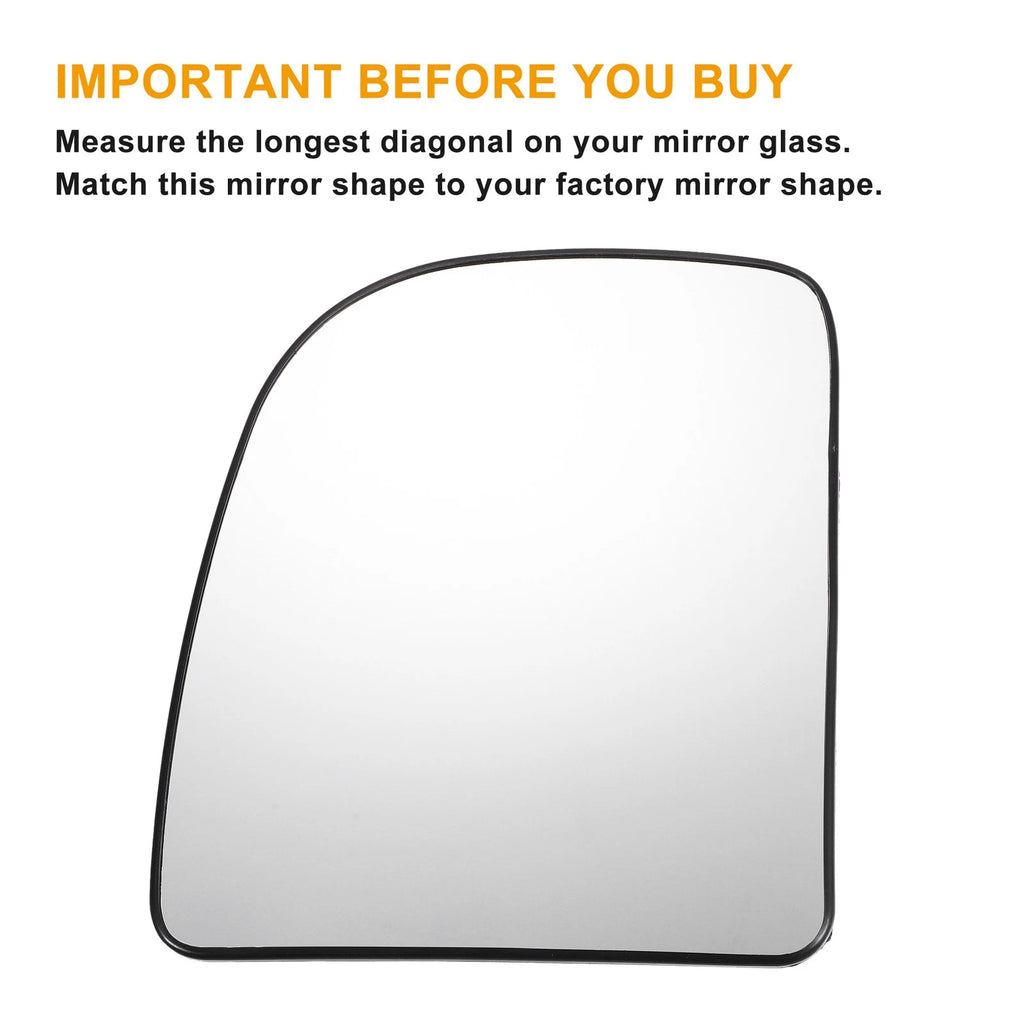 Left Side Heated White Mirror Glass for Ford E150 E250 E350 E450 (2000–2023)