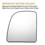 Left Side Heated White Mirror Glass for Ford E150 E250 E350 E450 (2000–2023)