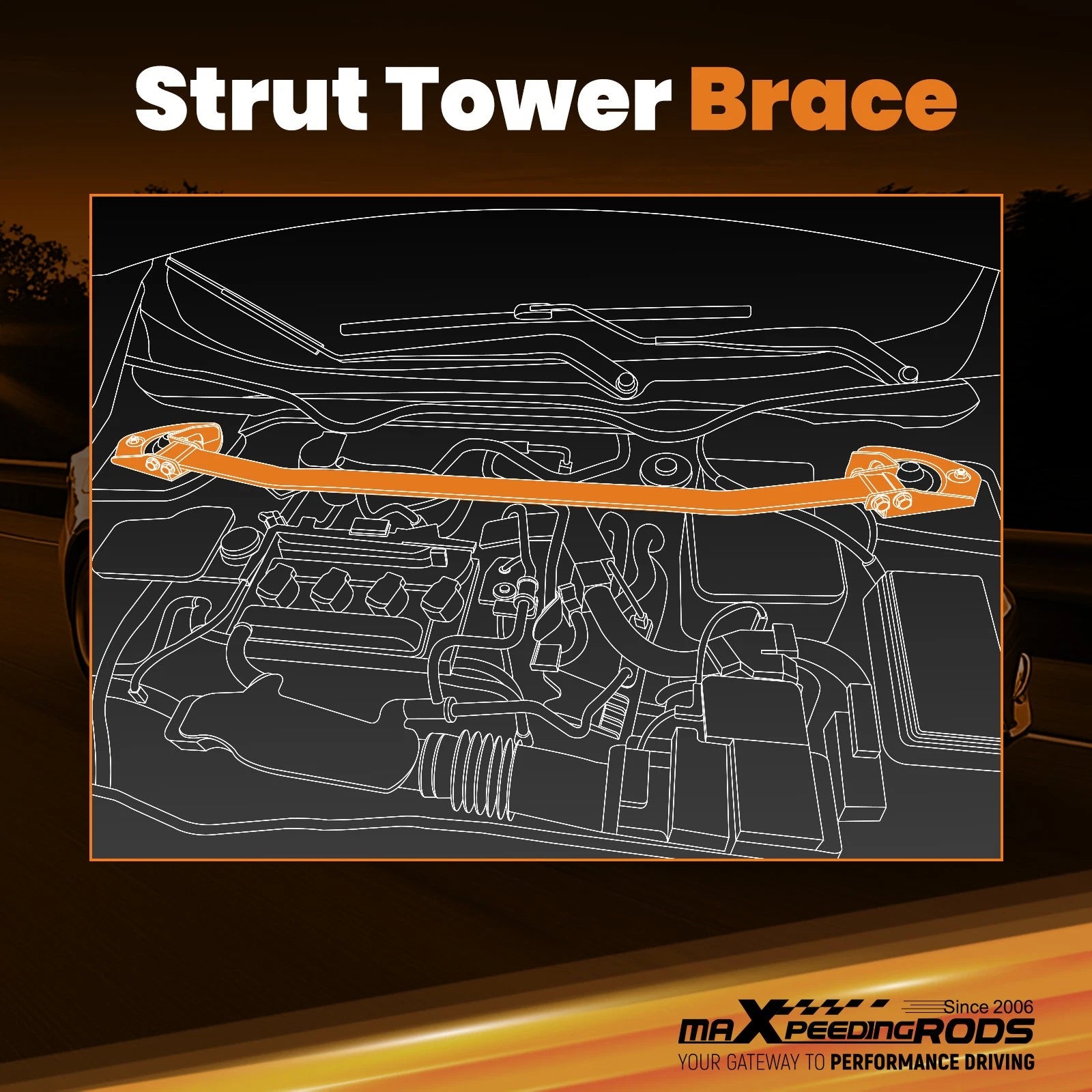 Front Upper Strut Bar Tower Brace for Lexus IS250 IS350 (2006-2013)