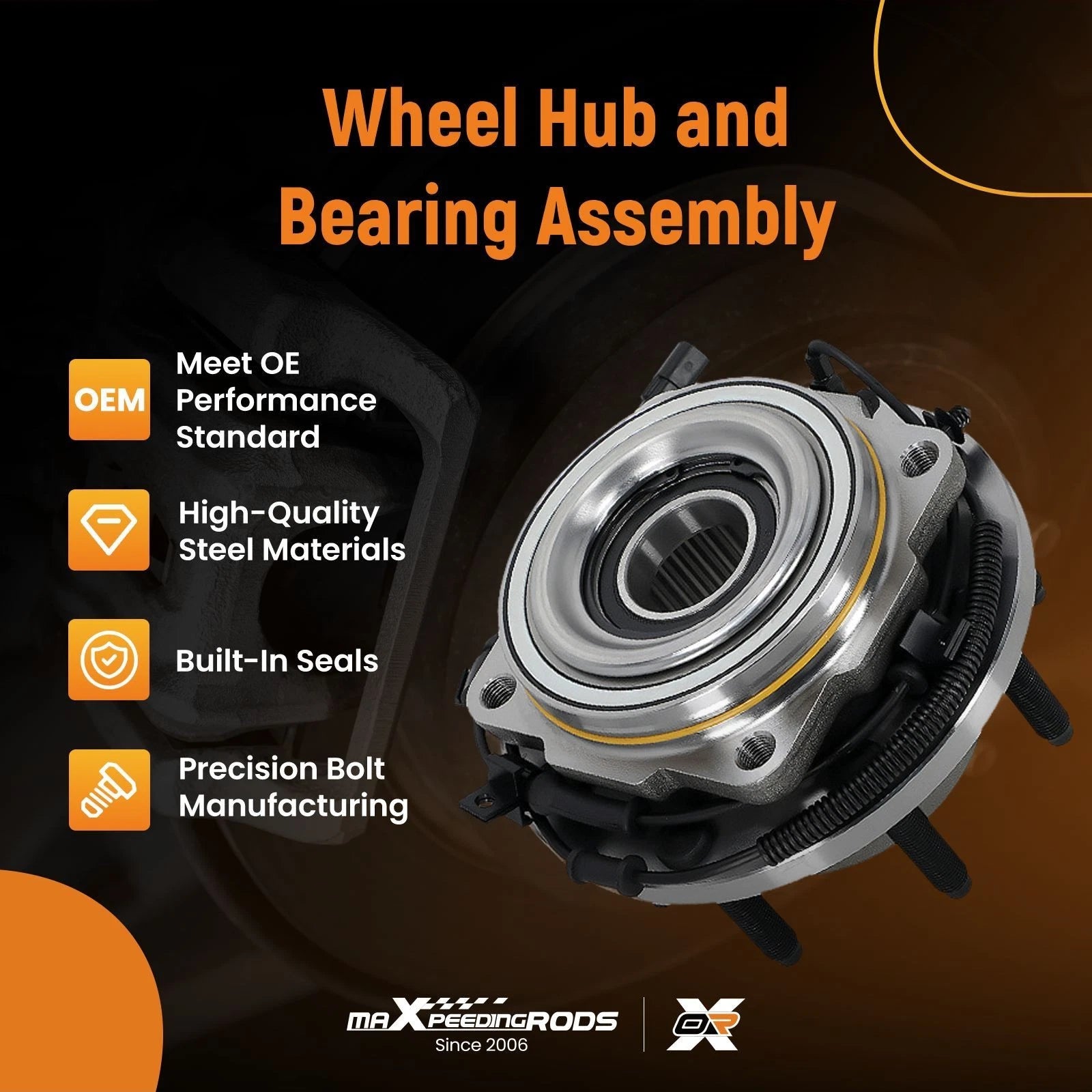 Front Wheel Hub Kit for Ford F-250 F-350 Super Duty (2011–2016) BR930793 4WD