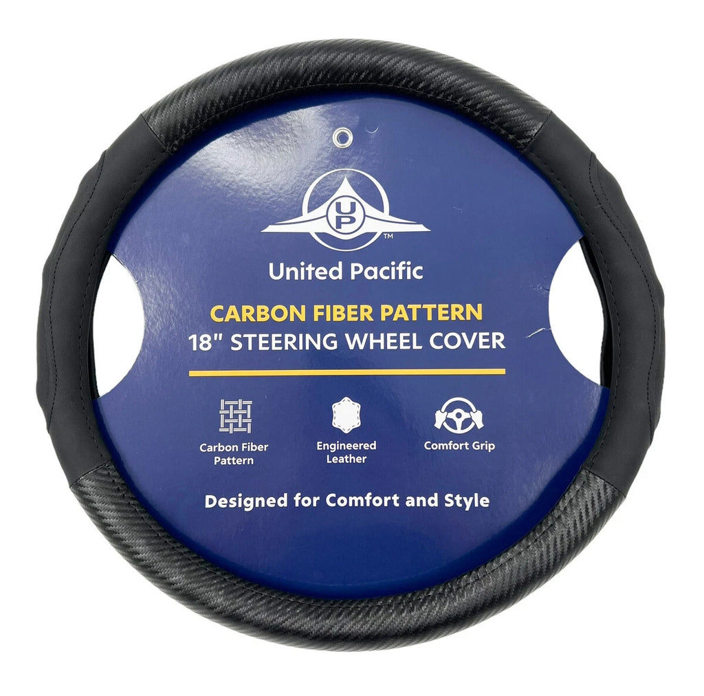 Steering Wheel Cover Style 18 Inch for Peterbilt Kenworth Black Carbon Fiber