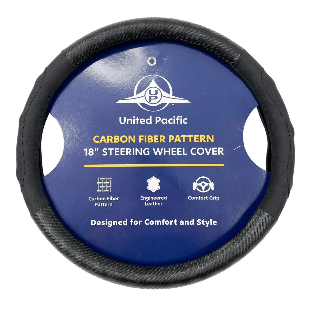 Steering Wheel Cover Style 18 Inch for Peterbilt Kenworth Black Carbon Fiber