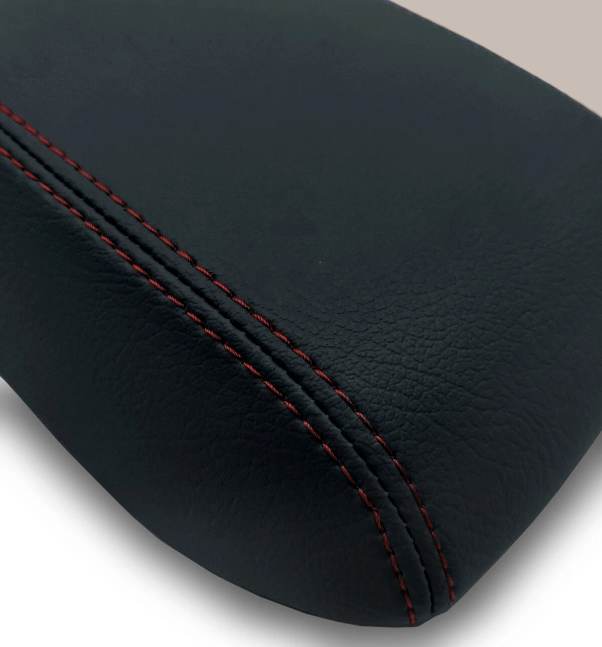 Center Console Armrest for Subaru Forester (2009–2018) PVC Leather Black Red Stitch