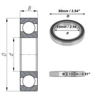 Deep Groove Ball Bearing 6913VV for Scooter Skateboard (65x90x13mm)