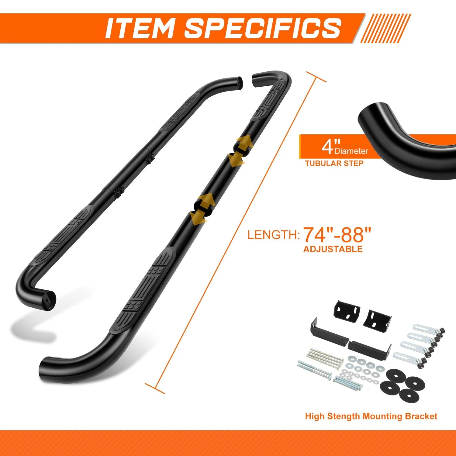 4" Side Step Nerf Bar Running Board for Silverado/Sierra (1999–2011)