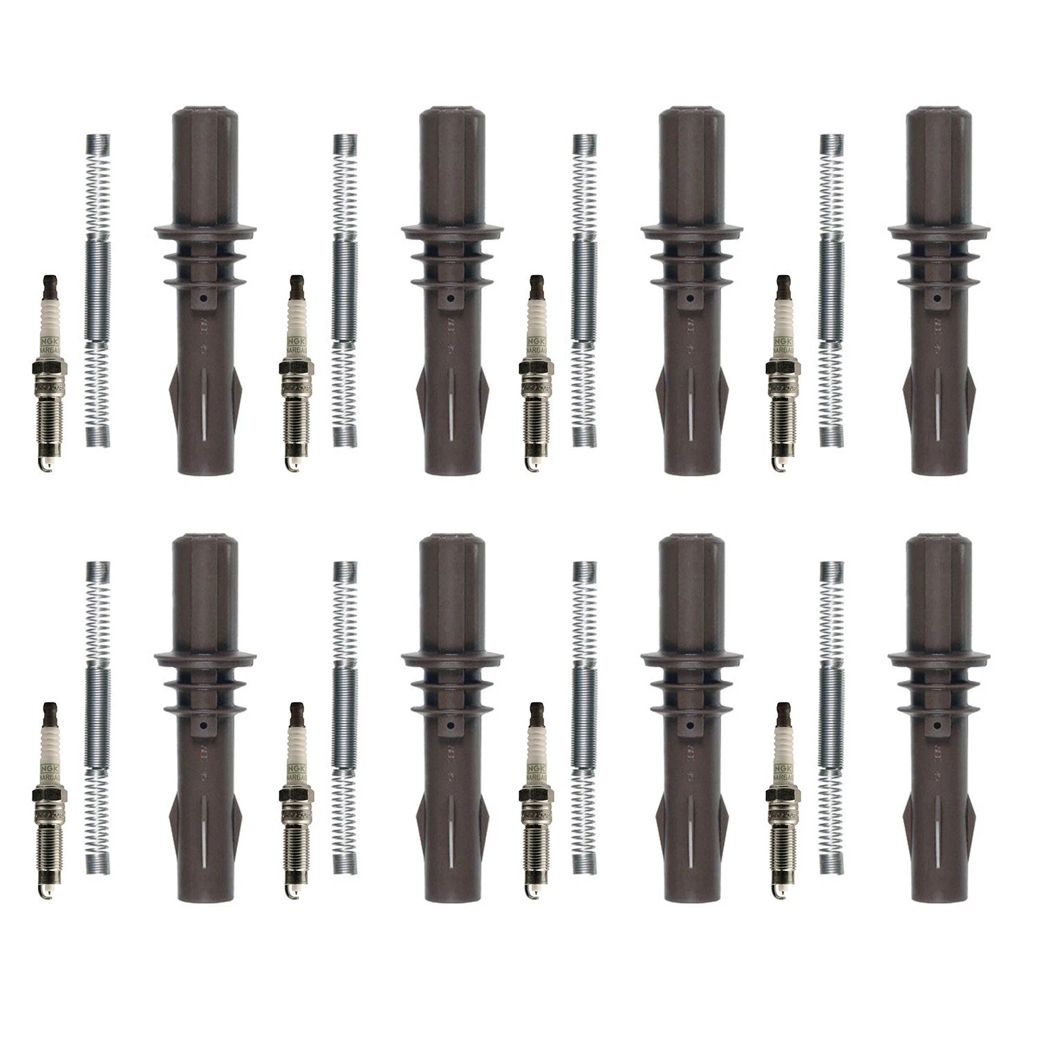 NGK 8 G-Power Platinum Spark Plugs & Denso Coil Boots Kit for Ford Explorer F-150
