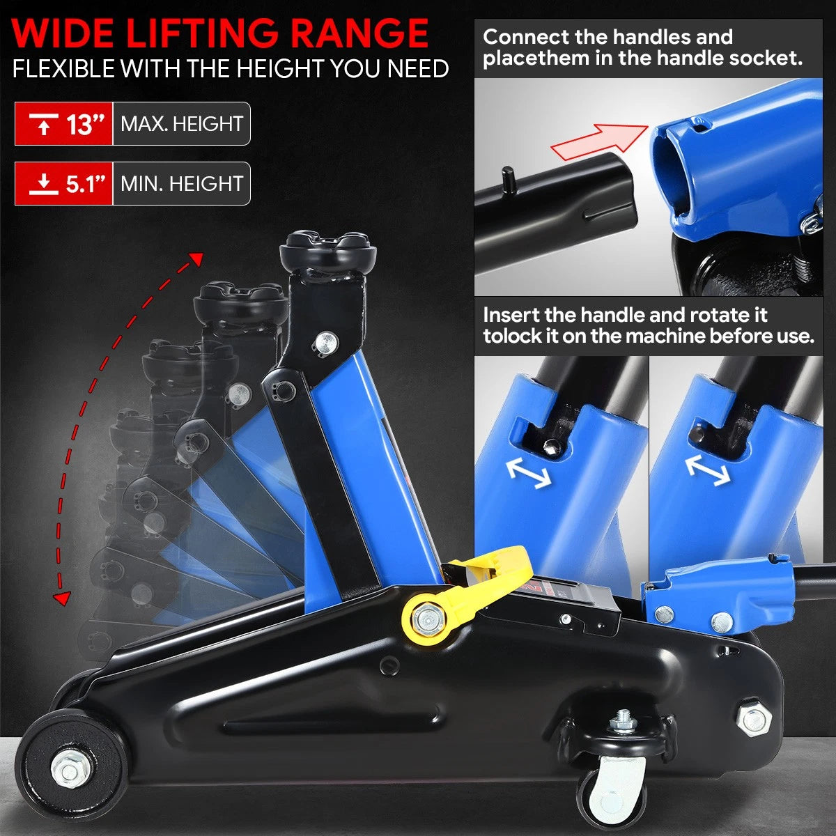 2 Ton Low Profile Hydraulic Floor Jack for Truck SUV Pickup