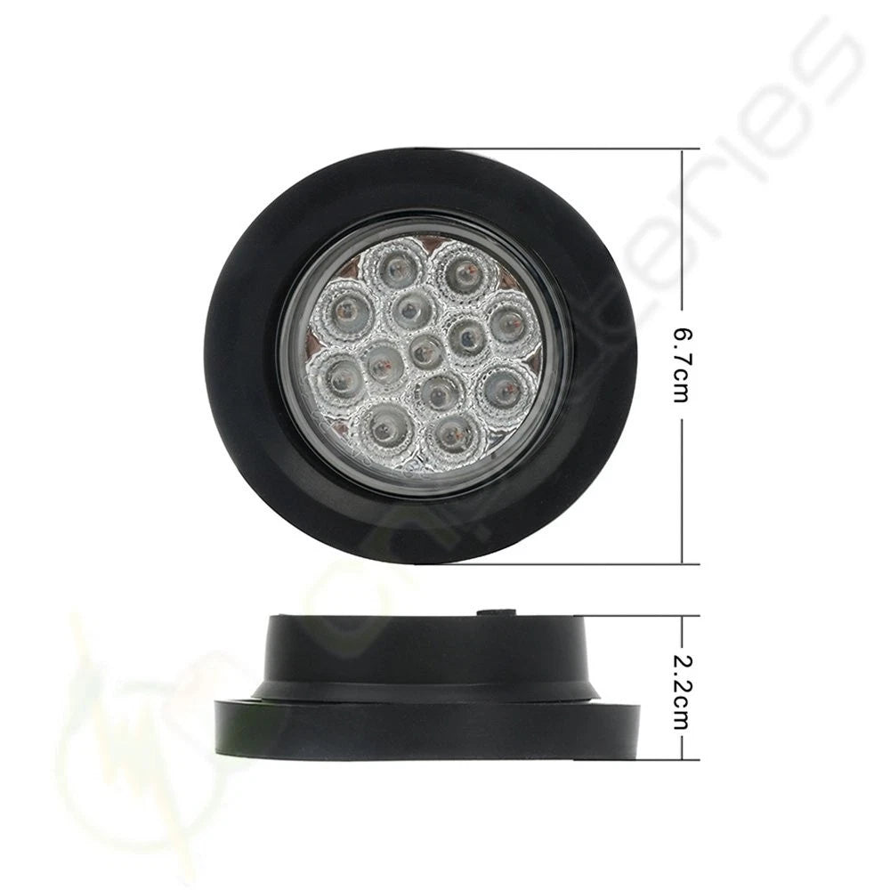 Set of 4 2.5" LED Amber Lights with Grommet for Truck/Boat/Caravan 12V
