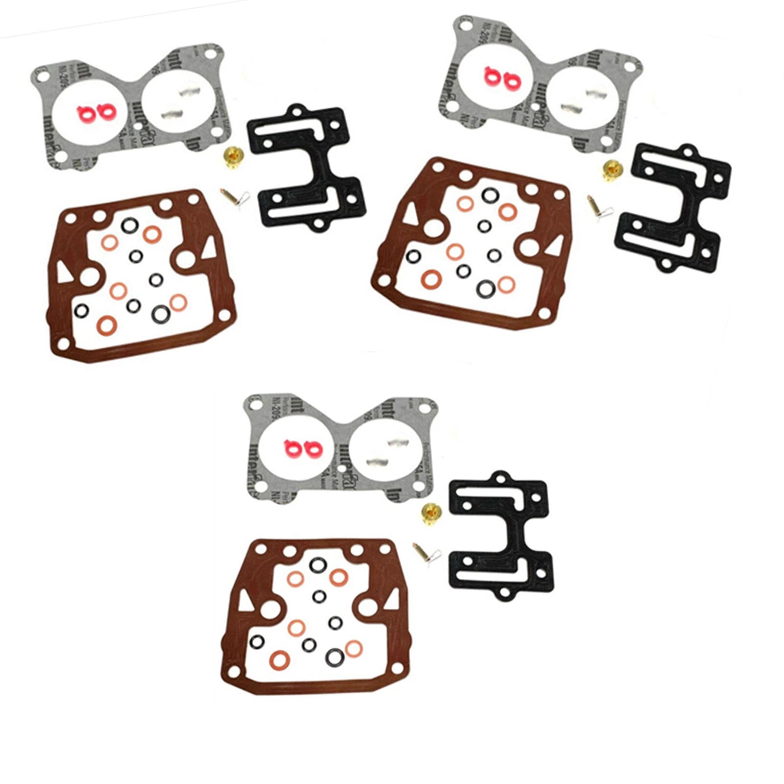 3-Pack Carburetor Rebuild Kit for Johnson Evinrude V6 150-235 HP (1978-1995)