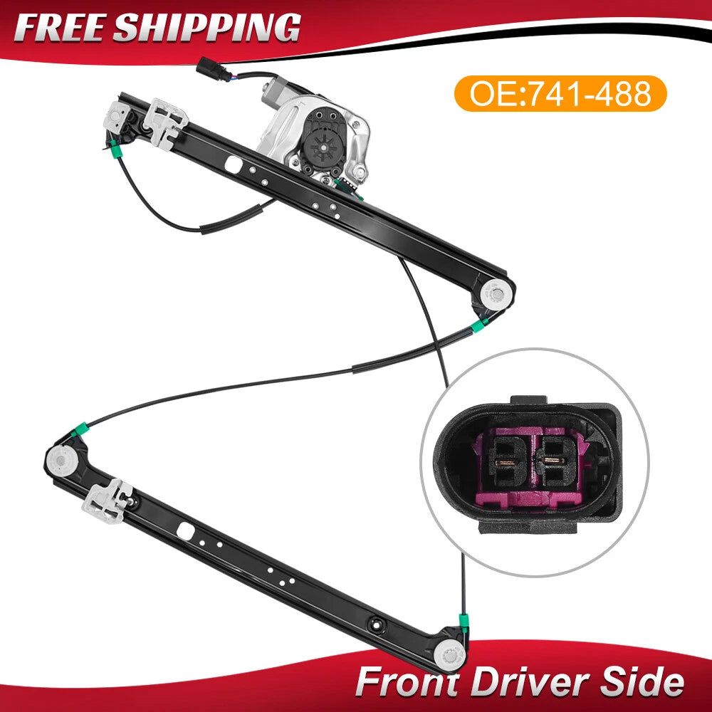 Front Left Power Window Regulator with Motor for BMW X5 (2000–2006)