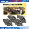 2X Smoked Lens Amber LED Flush Mount Turn Signal for Motorcycles (4-20)