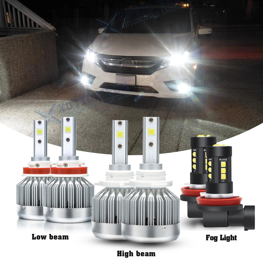 Bright White LED Headlight and Fog Lamp for Honda Odyssey (2011–2017)