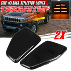 Smoked Front Fender Side Marker Reflector Lights for Hummer H3 H3T (2005–2010)