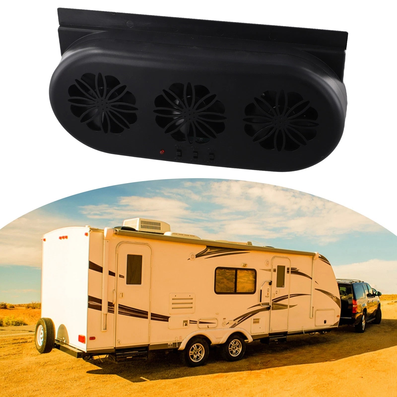 USB Charging Solar Car Fan for SUVs and RVs (2010–2023)