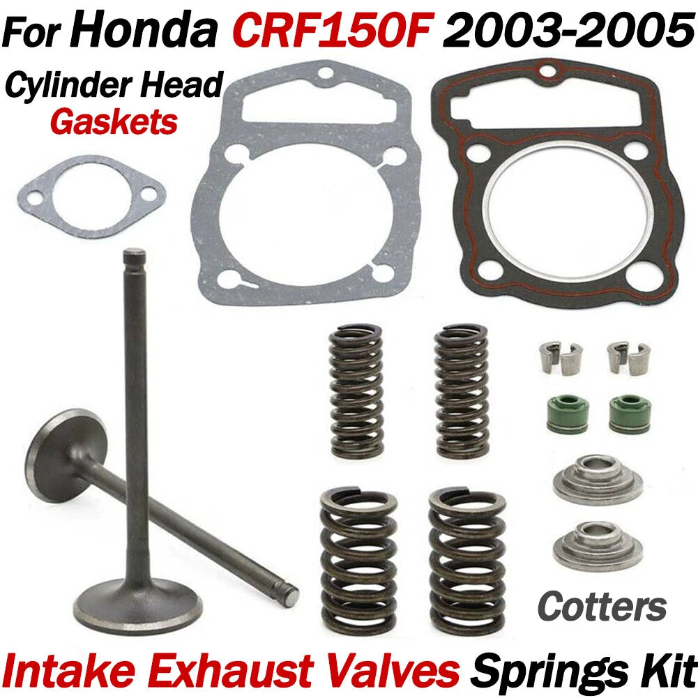 Cylinder Head Intake Exhaust Valve Gasket Spring Kit for Honda CRF150F (2003–2005)