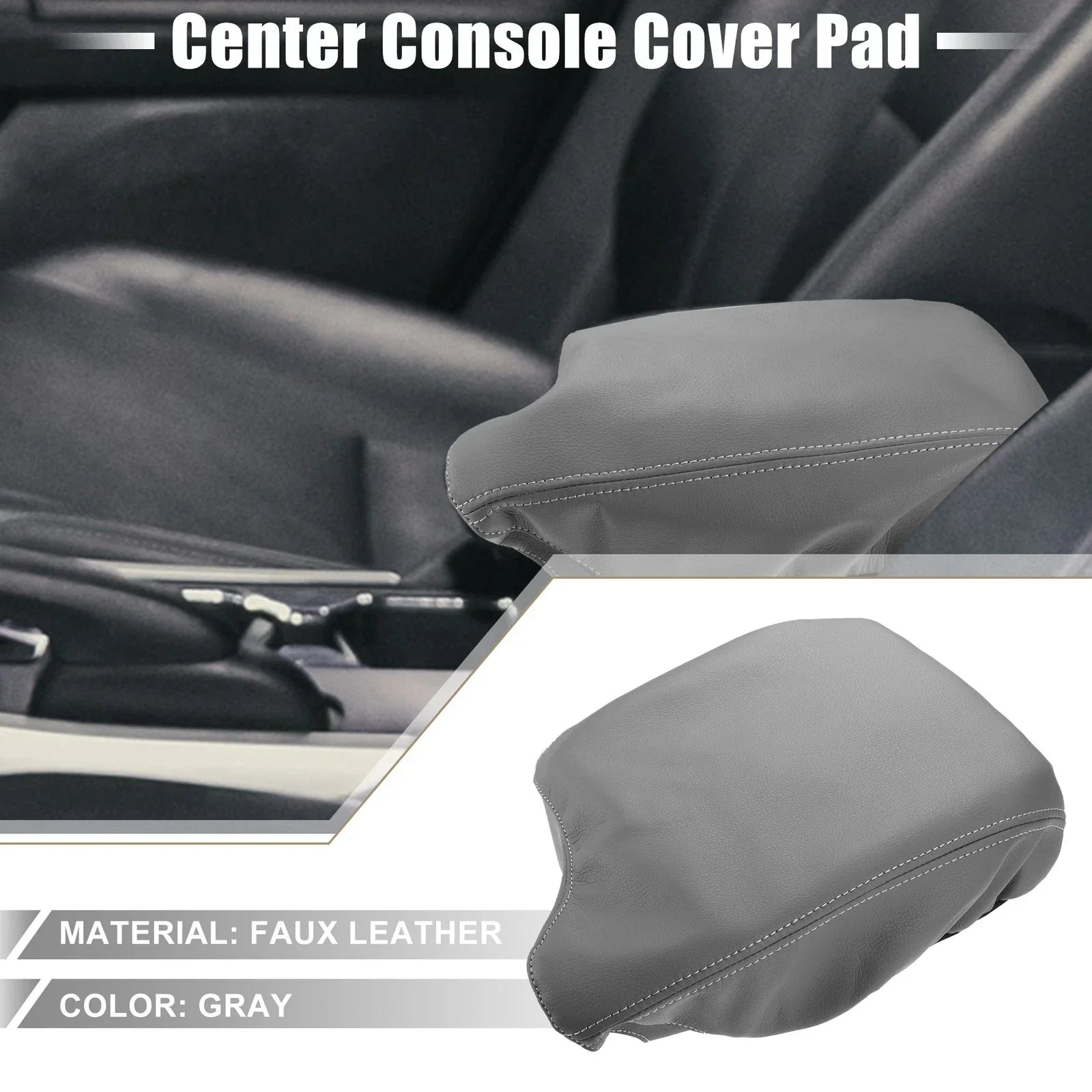 Car Center Console Armrest Cover Trim for Honda Accord (2013-2017) Gray