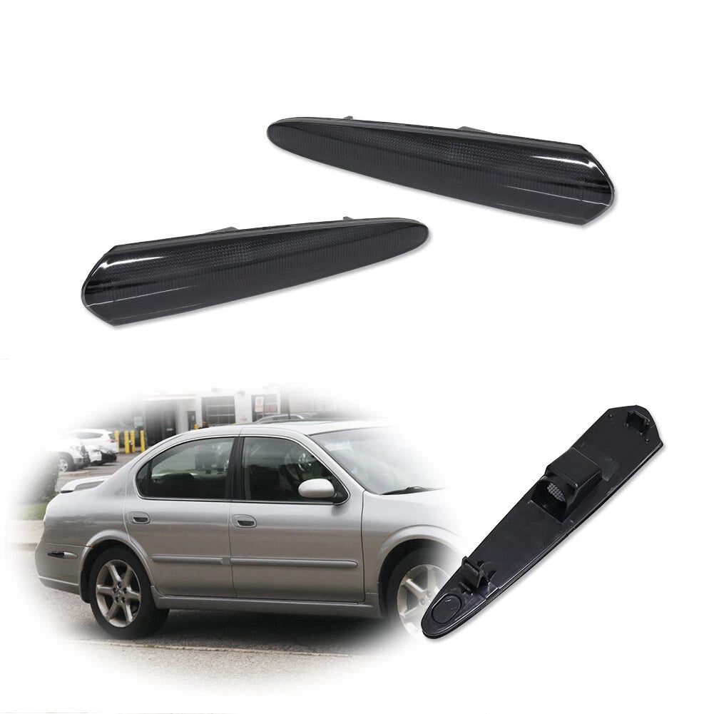 Set of 2 Smoked Rear Corner Side Marker Signal Light Lens for Nissan Maxima