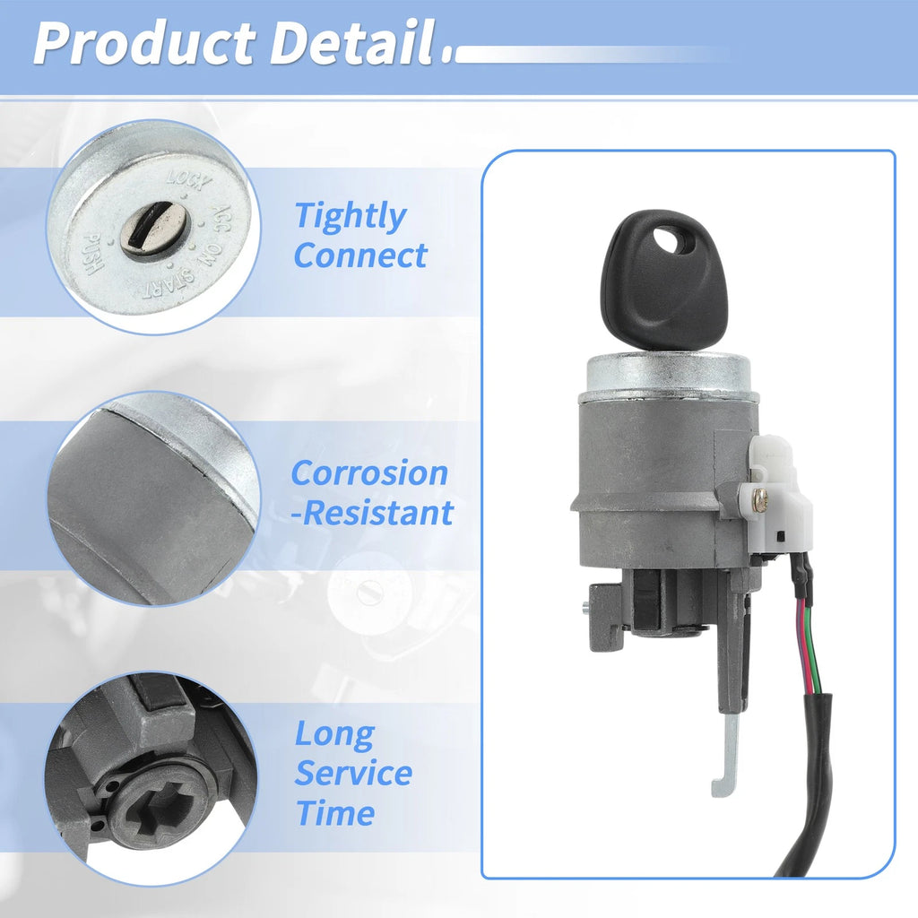 Ignition Lock Cylinder with 2 Key for Hyundai Tucson (2005–2009) No. 819001FB00