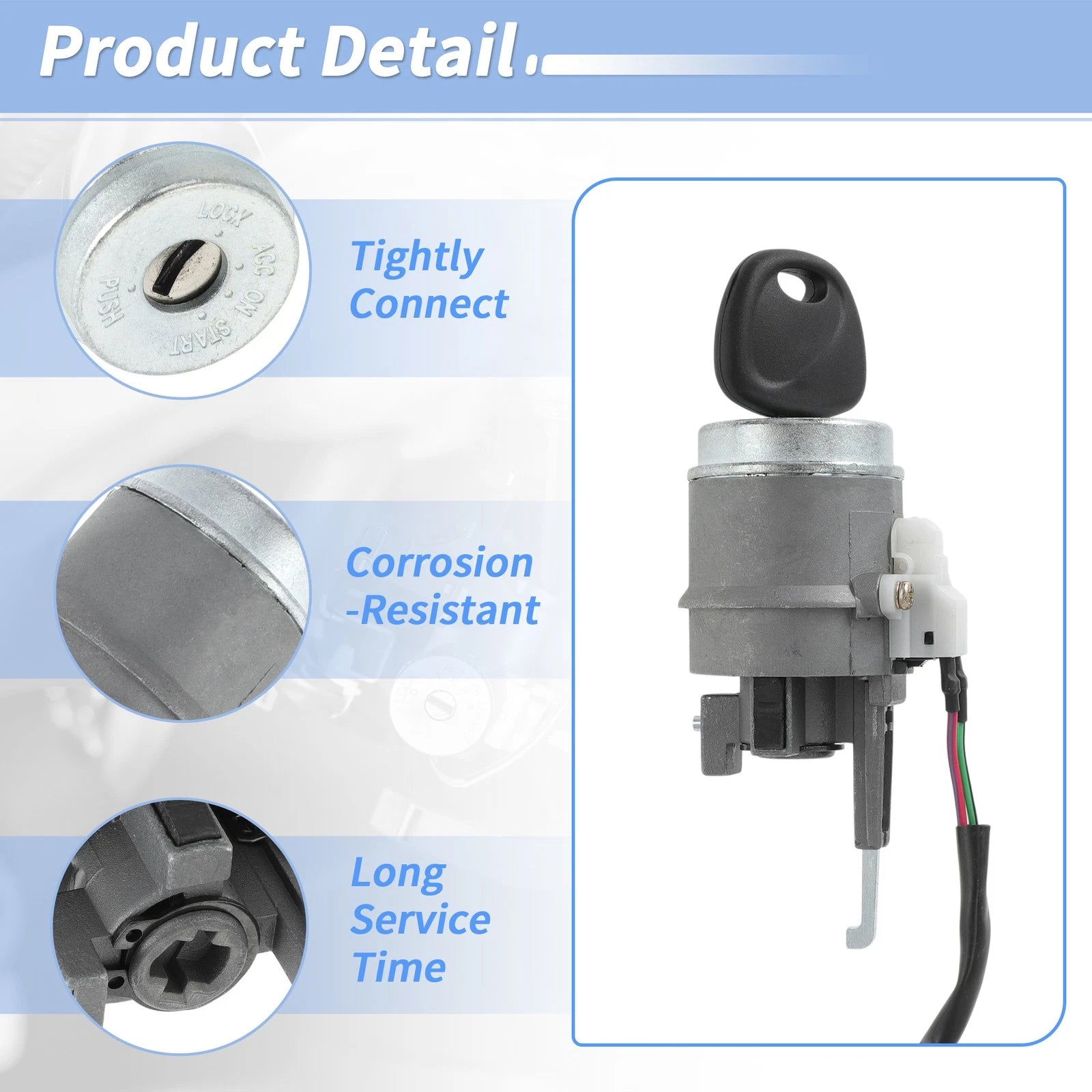 Ignition Lock Cylinder with 2 Key for Hyundai Tucson (2005–2009) No. 819001FB00