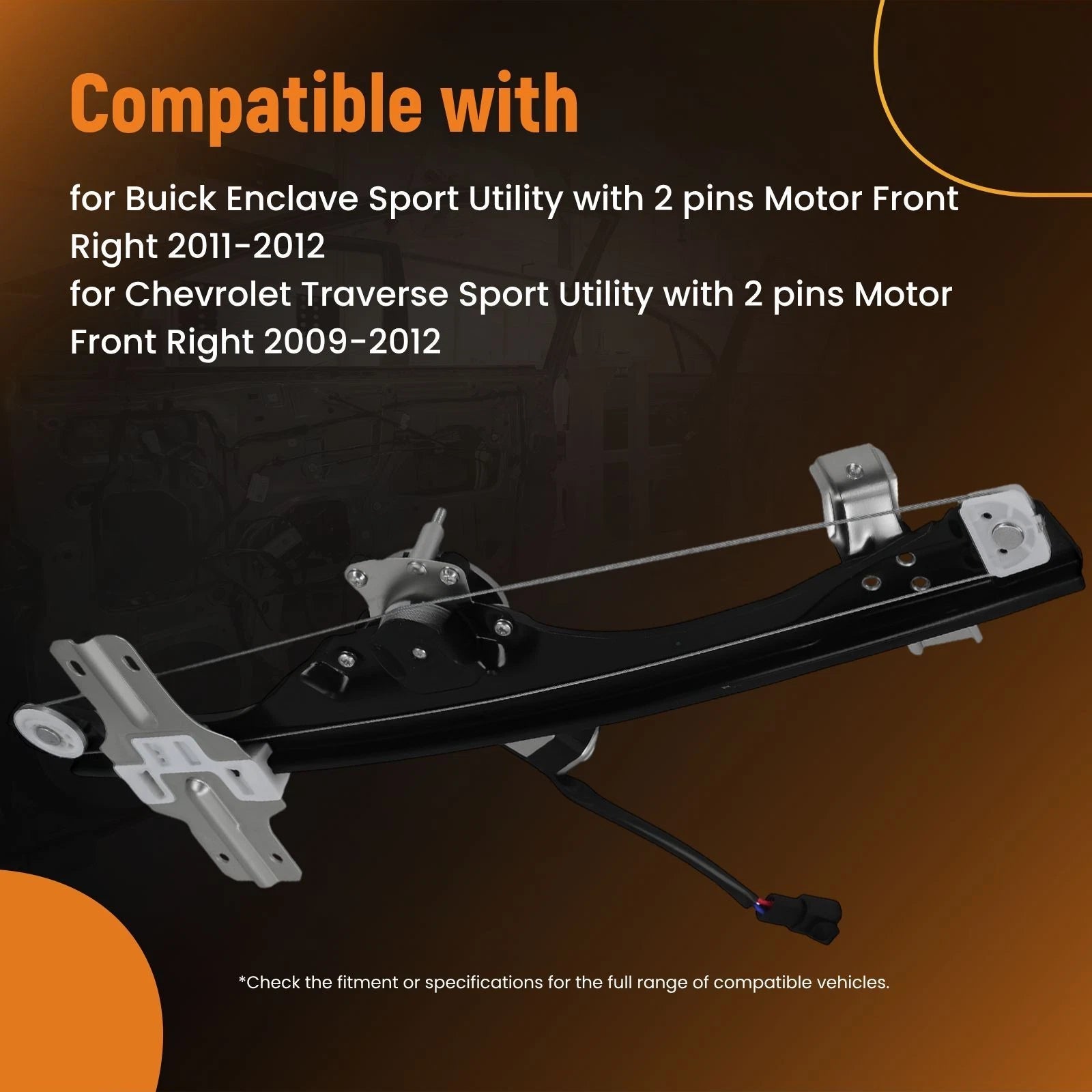 Electric Window Regulator Front Right for Buick Enclave (2011–2012) 25923945